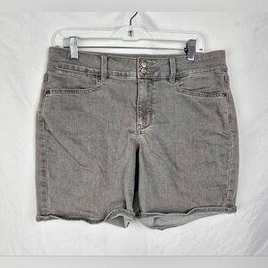 NYDJ Not Your Daughter's Jeans Charisma Gray Denim Bermuda Jean Shorts sz 8